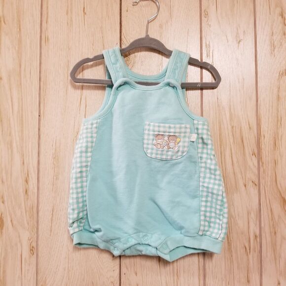 Honors Baby Light Blue Gingham Vintage Overalls 3-6M - Picture 1 of 4